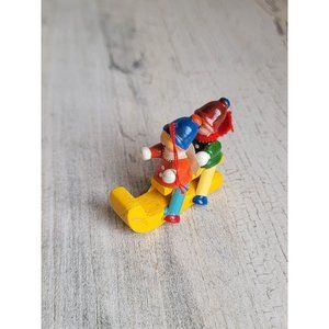 Vintage wooden kid sled mini ornament Xmas